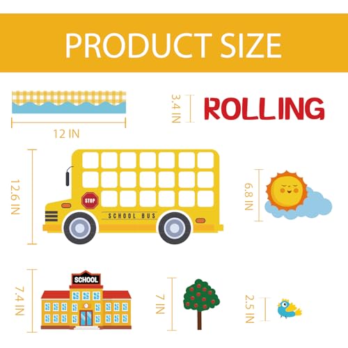 Welcome Back to School Bulletin Board Decorations Set School Bus Cutouts - color: School Bus