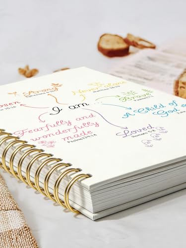 Motivational Bible Journal,Christian Religious Gift,Kids Prayer Notebook,Church Notes Journal for Sermons,Christian Affirmations I am Chosen Strong Brave Hardcover Spiral Notebook 5.5x8.3 - color: i am never alone