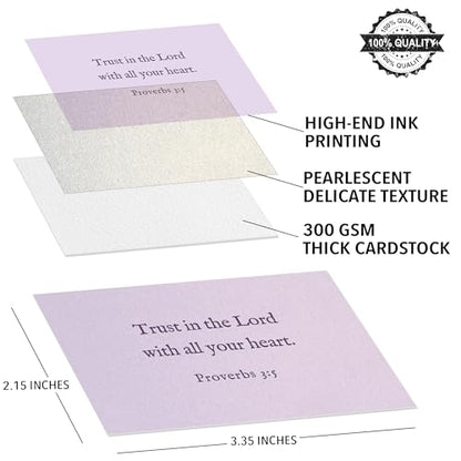 Bible Verse Cards, 60 Scripture Cards with Bible Verses - color: Lavender
