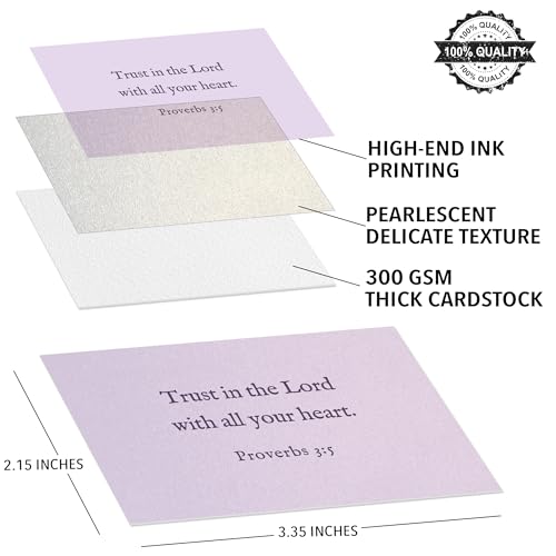 Bible Verse Cards, 60 Scripture Cards with Bible Verses - color: Lavender