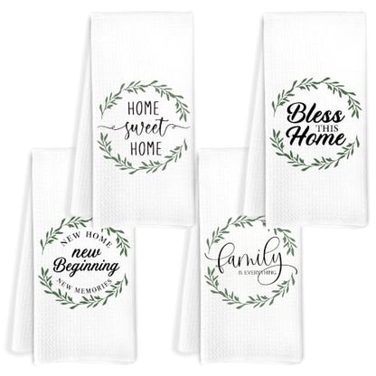 House Gifts Home Sweet Home Kitchen Towels 16x24 Inch Set of 4 - color: Sweet Home Set of 4