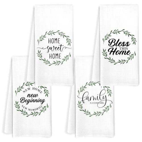 House Gifts Home Sweet Home Kitchen Towels 16x24 Inch Set of 4 - color: Sweet Home Set of 4