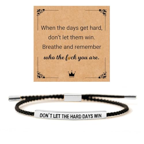 God is in Control Leather Bracelet, Stainless Steel Christian Faith Braided Engraved Bar Bracelets Self Worth Motivation Bracelet Inspirational Friendship Jewelry for Men Women - color: Don't Black&Silver