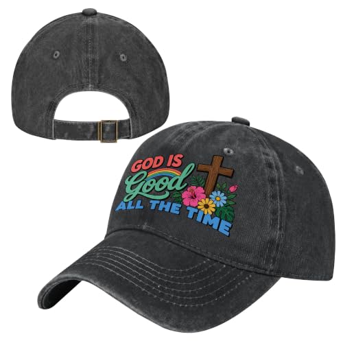 Religion Christ Christian Jesus Baseball Cap for Men Women Adjustable Retro Washed Golf Dad Caps Funny Graphic - color: God is Good All the Time Christ