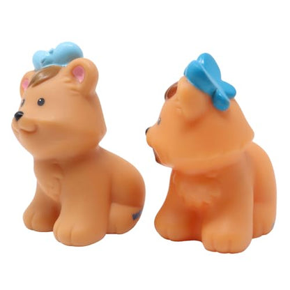 Little People Replacement Parts for Fisher-Price Noah's Ark, Zoo or Safari Playset H9182 - Replacement Pair of Lion Cubs with Blue Butterflies on Their Heads