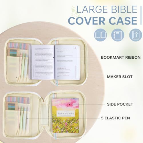 Bible Bag Cover Case for Women Study Supplies Kit Church Book Holder - color: Blue Patchwork