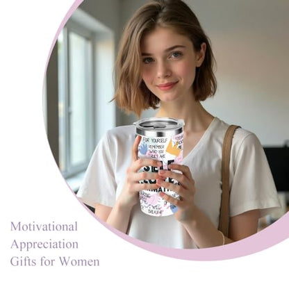 Positive Affirmations Tumbler, Self Love Mental Health Gifts Inspirational Gifts for Women Girls Sister Coworker Birthday Christmas Friendship Graduation, 20 oz Insulated Coffee Tumbler Travel Cup - color: Self Love 0850