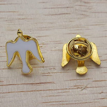 12 Pcs Holy Spirit Lapel Pin, Enamel Dove Confirmation Favors - color: White