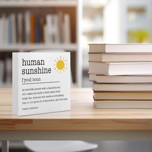 Sunshine Gifts Desk Sign Wooden Box Sign Table Decoration White - color: White0377