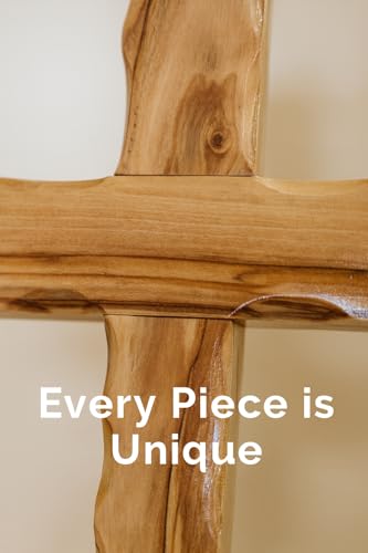 Zuluf 6.2" Olive Wood Plain Wall Cross | Christian Handmade Wooden Cross for Wall from Jerusalem Holy Land | Wall Cross for Home Decor | Catholic Wall Art | Religious Christian Decor Gift - size: 6.3"L x 3.9"W