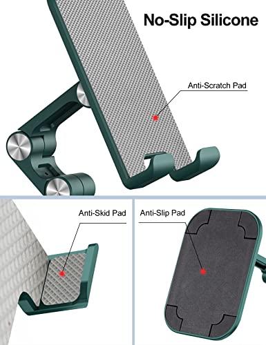 OCYCLONE Phone Stand for Desk, Foldable Cell Phone Stand Holder, Green - color: Green
