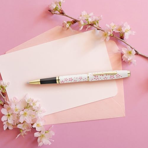 Cross Coventry Cherry Blossom Pearl White Rollerball Pen, Black Ink - color: Pink