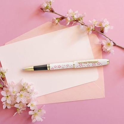 Cross Coventry Cherry Blossom Pearl White Rollerball Pen, Black Ink - color: Pink