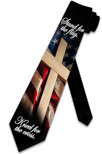 Three Rooker Patriotic Ties Mens US Flag Necktie Cross Tie