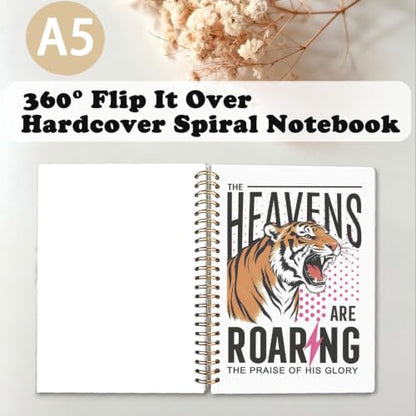 Inspirational Christian Spiral Notebook Journal for Women,A5 - color: The Heavens Are Roaring