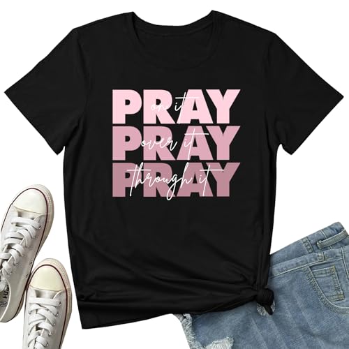 BLACKMYTH Graphic T-Shirts for Women Faith Shirts for Women - color: Black 03, size: Small