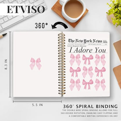 Coquette Pink Bow Notebook, Girly Preppy Notebooks for Note Taking, Preppy Bow Journal, Pink Aesthetic Journals for Writing, Coquette Girly Office Supplies, 5.5x8.3 Inch - color: 05-Bible(03)