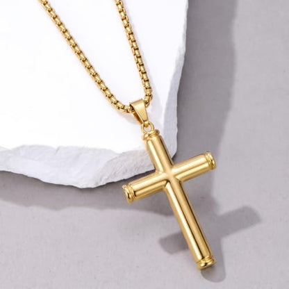 14K Gold Plated Cross Pendant Necklace Christian Jewelry Religious Gift - color: A09-Cross Gold