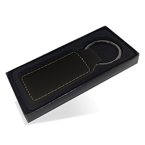 LaserGram Rectangle Keychain, Bible Verse John 3-16, Personalized Engraving Included - color: Black With Gold
