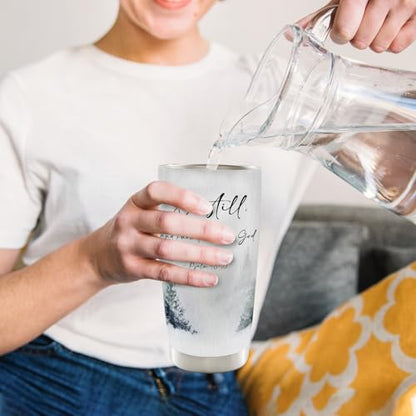 Be Still And Konw that I Am God Christian Water Stainless Steel Tumbler With Lid and Straw Travel Coffee Mug 20oz，Travel Coffee Mug Tumbler Faith Gifts For Women Faith Christian - color: be stillA