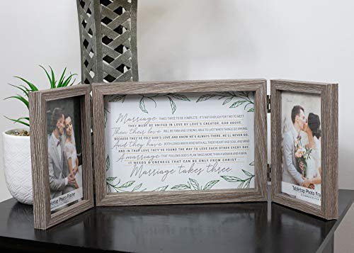 Dicksons Marriage Takes Three Green Foliage Double 6.5 x 19 MDF Wall or Tabletop Picture Photo Frame