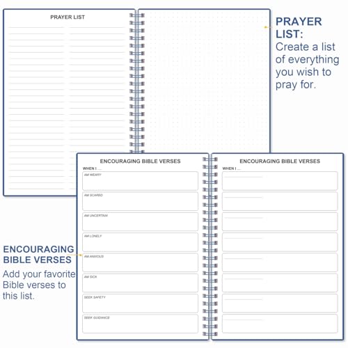 Heveboik Bible Study Journal/Notebook – Church Notes Notebook – Note Taking & Journaling Kit, 5.8" x 8.5", Blue - color: Blue
