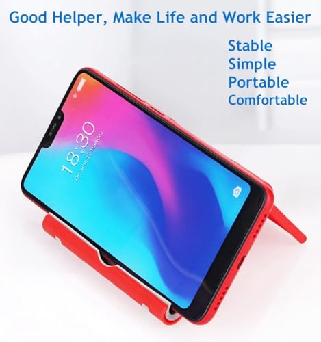 Cell Phone Stand, Desktop Holder for Smartphones, Phones & Tablets (Red) - color: Red