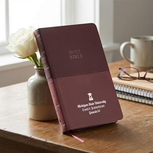 Personalized KJV Bible, Custom Name, School Name, Class of 2026 Design, King James Version, Red Letter, Value Thinline, Graduation Gift, High School or Collage Graduate, Brown - color: Kjv Brown Value Thinline, size: King James Version