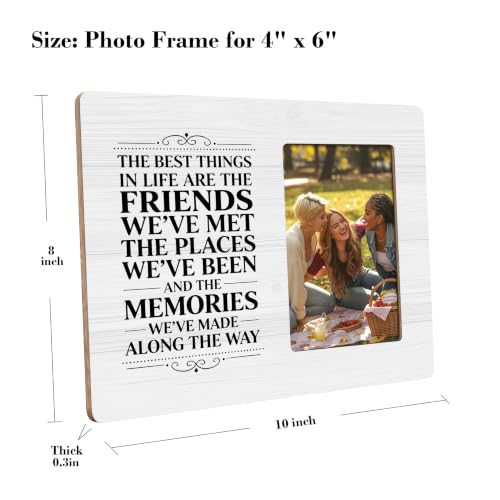 Friends Picture Frame, Friendship Wood Photo Frame, Friend Gift for Birthday, Christmas, Family Memories, 4x6 Photo - color: White 4