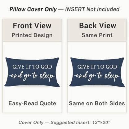 Decorative Throw Pillow Covers 12x20 Inch Set of 2 – Blue - color: Blue