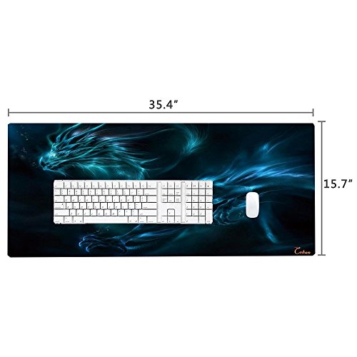 XXL Professional Large Mouse Pad & Computer Game Mouse Mat (35.4x15.7x0.1IN, Dragon) - color: Dragon, size: 35.4L x 15.7W inches