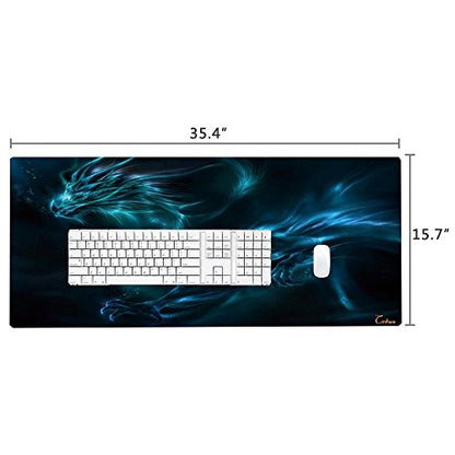 XXL Professional Large Mouse Pad & Computer Game Mouse Mat (35.4x15.7x0.1IN, Dragon) - color: Dragon, size: 35.4L x 15.7W inches