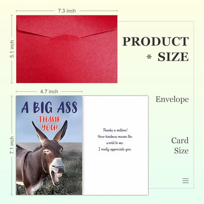 Thank You Cards with Envelopes, Funny Thank You Card for Friends, Coworkers - color: DXI#047