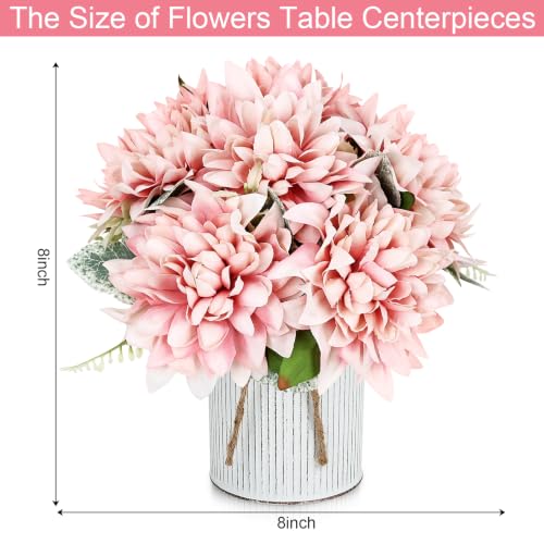 6 Set Pre-Made Flower Table Centerpieces (Dusty Pink, 6 X Dahlias Table Centerpieces) - color: Dusty Pink, size: 6 X Dahlias Table Centerpieces
