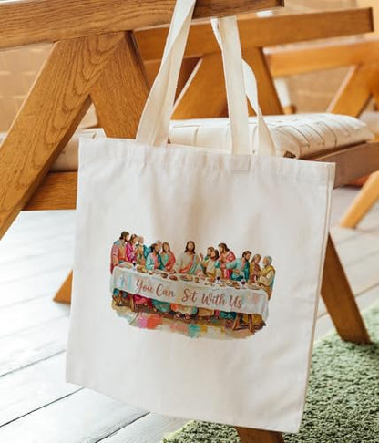 Christian Jesus Inspirational Canvas Tote Bag for Church Baptism - color: Jesus5