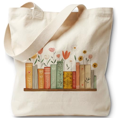 Book Lovers Gifts Canvas Tote Bag Tote Bag for Women Reusable Shoulder Bags for Grocery Beach Work - color: Red