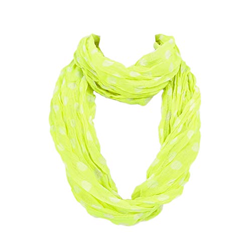 TrendsBlue Premium Polka Dot Infinity Loop Fashion Scarf - color: Neon Yellow