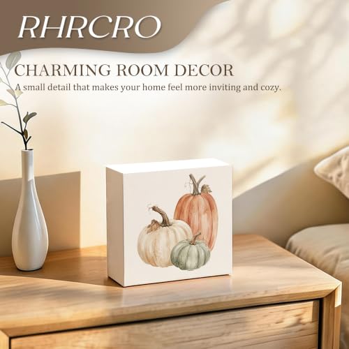 Fall Pumpkin Decor Wooden Box Sign - color: Fall-6