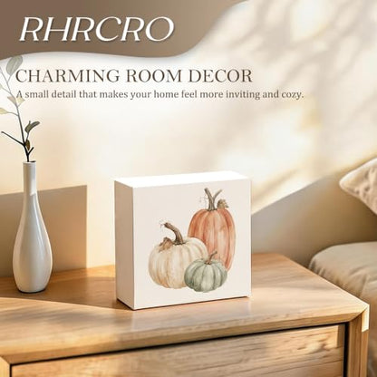 Fall Pumpkin Decor Wooden Box Sign - color: Fall-6
