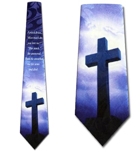 Steven Harris Cross Ties Mens Religious Necktie Jesus Tie for Men Christian Faith Neckties