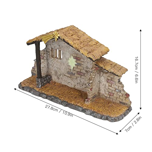 Nativity Scene, Christmas Manger Shed Statue Resin Material Multi Purpose for Gifts