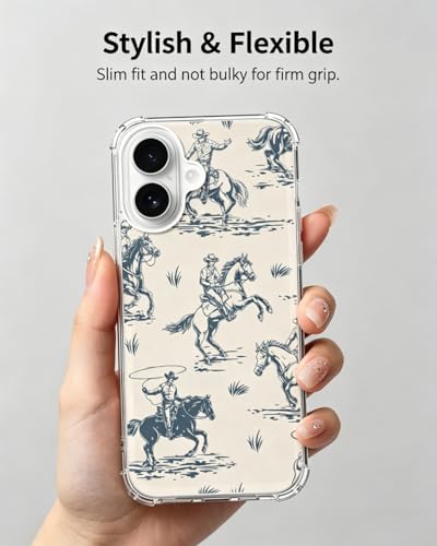 Western Cowboys Phone Case Compatible with iPhone 17, Dashing Horse Phone Cover for iPhone 17 - color: Cowboy Horses