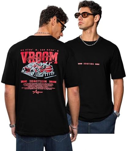 Herberton Men's Graphic T-Shirt Loose Fit Cotton Fashion Casual Streetwear Crewneck Short Sleeve Tee (S-XXL) - color: Black, size: Large