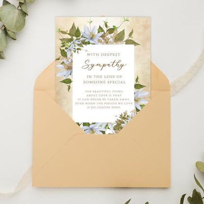 FANCYLUCKY Sympathy Cards for Loss of Loved One, Condolences Card, Thinking of You Card Gifts for Women Men - style: FY-384