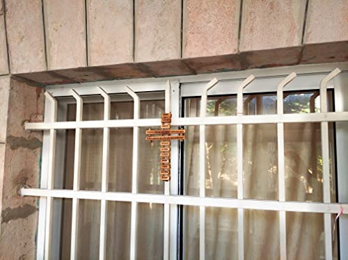 Olive Wood Large Wall Cross (9 Inches) with Lord's Prayer (Our Father Prayer) in Spanish (Español) Handmade in Bethlehem Holy Land - size: 23"L x 9"W