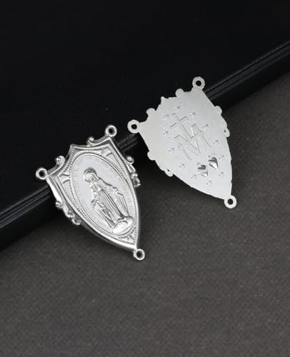 COTTVOTT St Benedict,Our Lady of Guadalupe Medal for DIY Jewelry Making,Virgin Mary Christ Jesus Rosary Center Connection Part - color: 20pcs-Our Lady Grace Medal