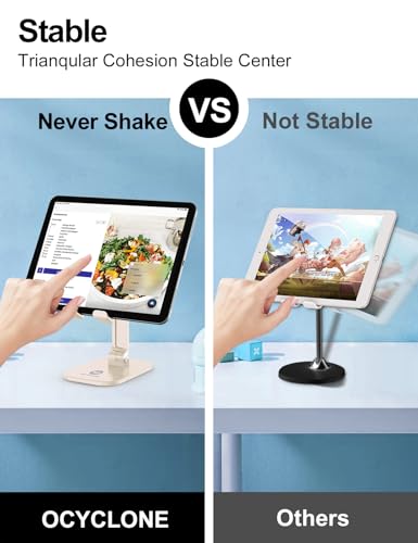 OCYCLONE Phone Stand for Desk, Foldable Cell Phone Stand Holder, Beige - color: Beige