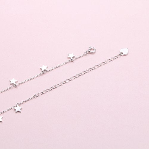 DAOCHONG Women S925 Sterling Silver Disc Statement Choker Necklace - style: Lucky Stars