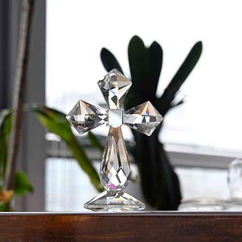 QFkris Clear Crystal Cross Standing Decor - color: Clear