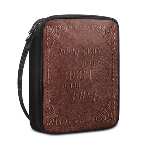 Trust in the Lord Print Bible Cover for Women Men with Handle Portable Book Carrying Cases Church Bag - color: Trust in the Lord